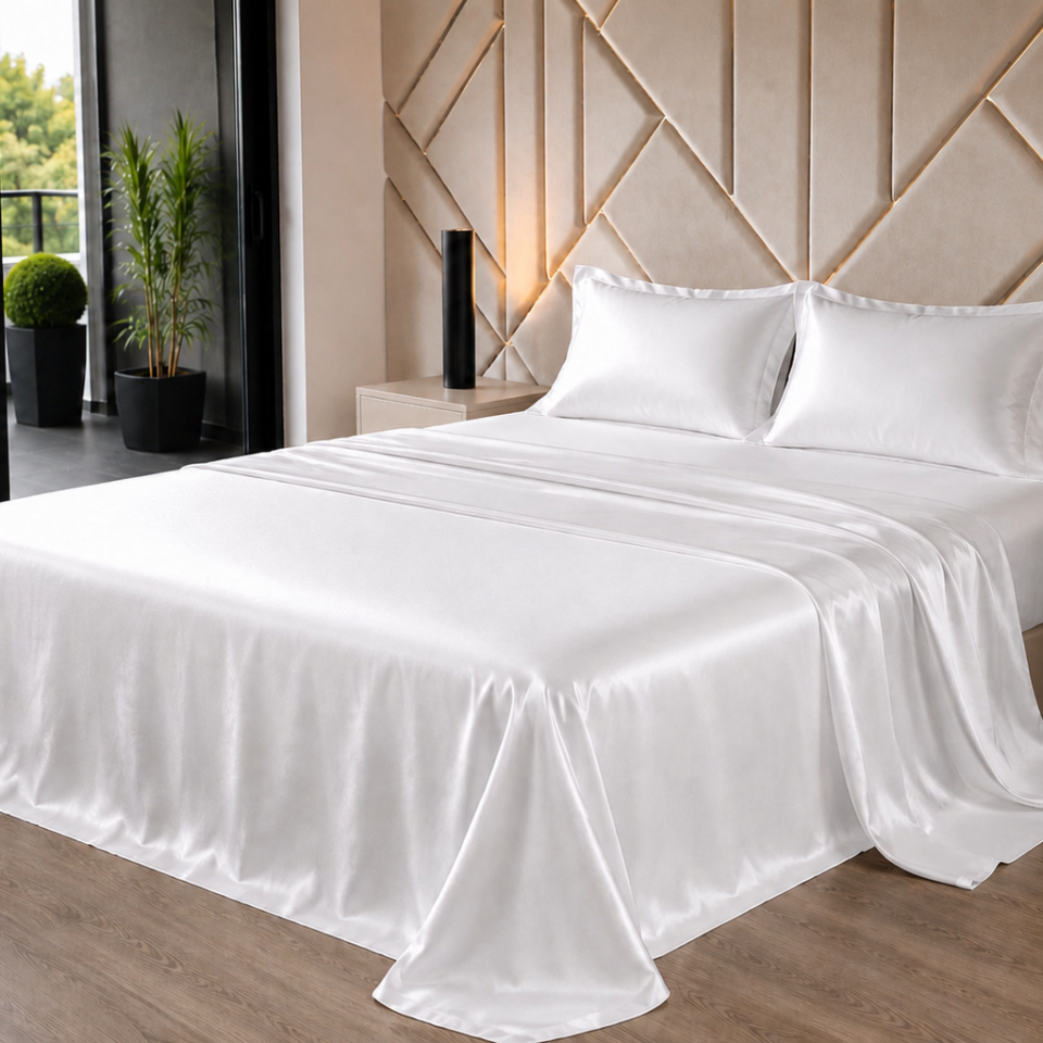 cama fundo claro de lad